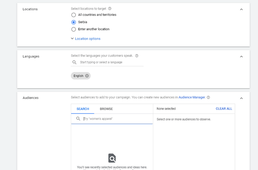 Podešavanja Search Network Oglasa search network oglasi podesavanja