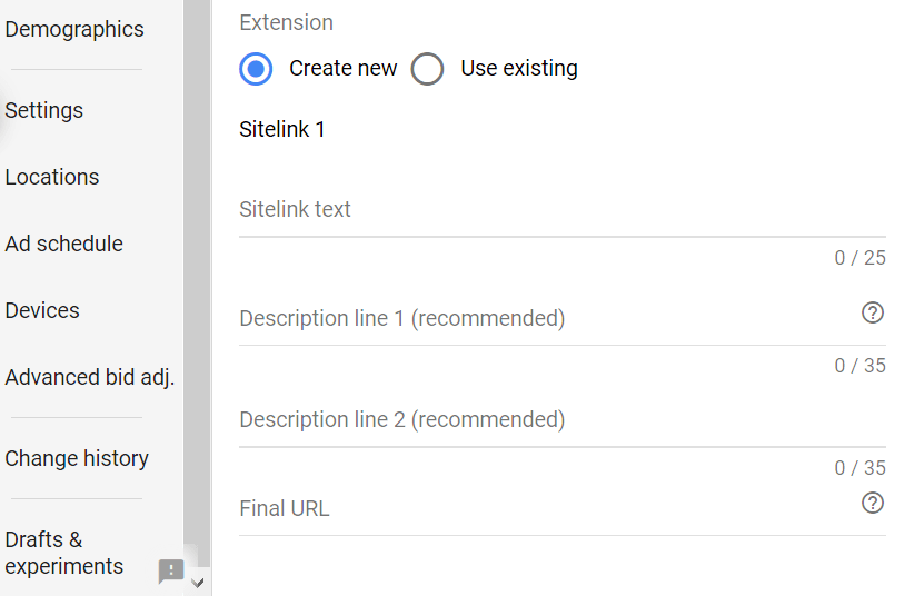 sitelink extensions