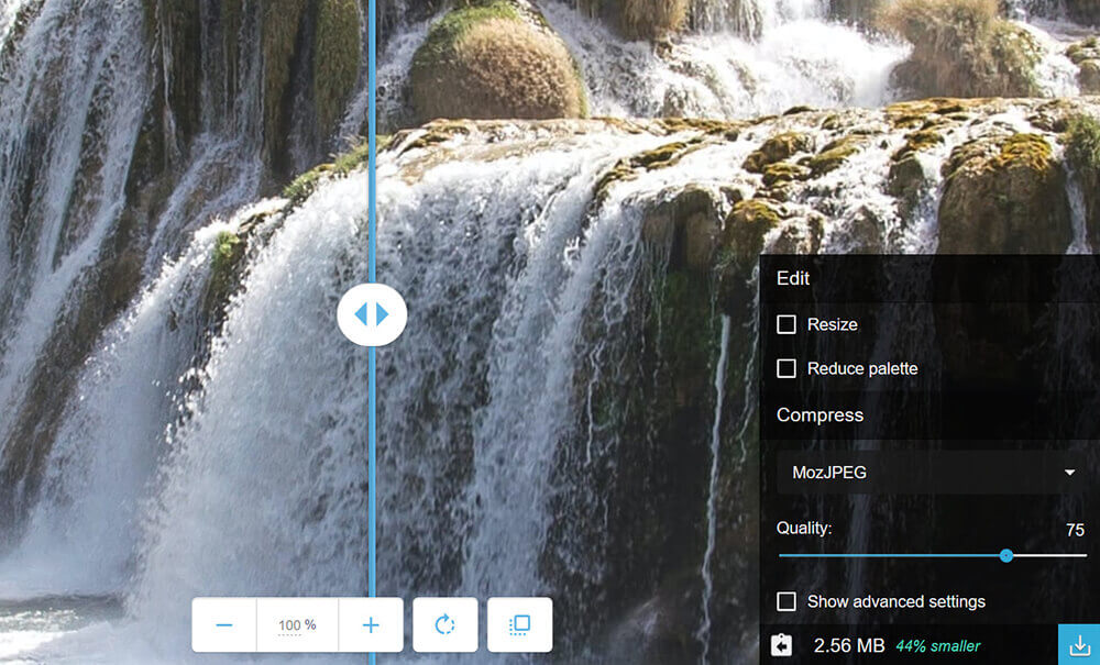 Sqoosh prikaz ekrana sqoosh