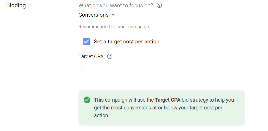 target cpa