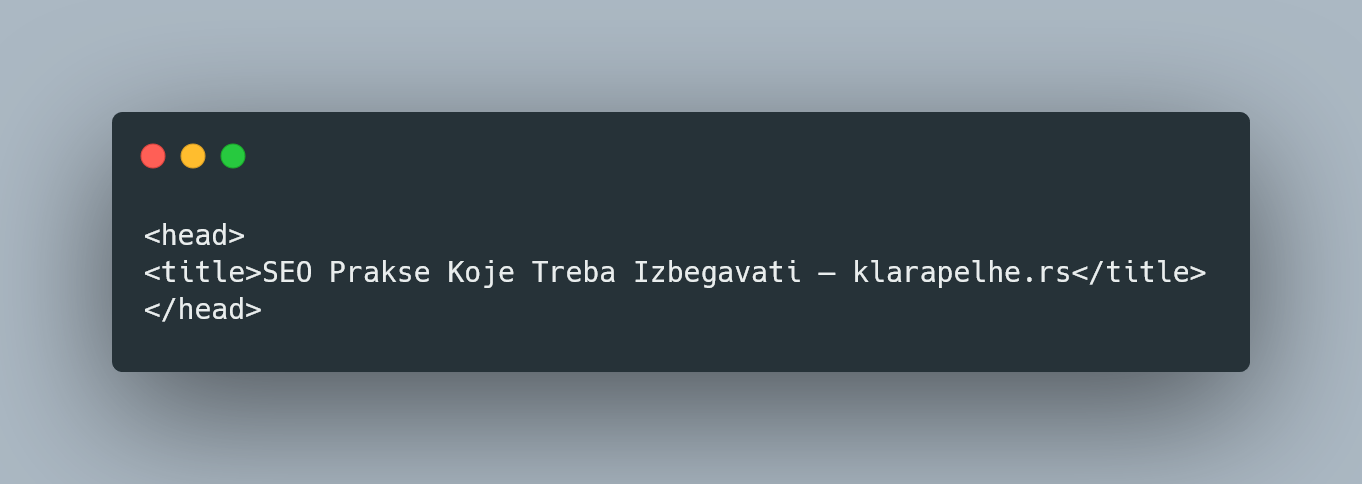title tag primer koda